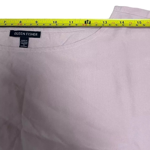 Eileen Fisher Sandwashed Tencel Blouse Bateau Neck Top Women M Pink - Picture 7 of 9